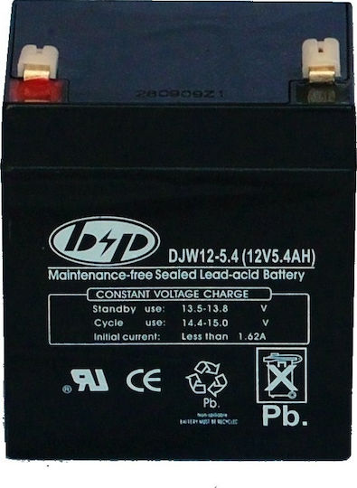 B&P DJW12-5.4 UPS Battery with Capacity 5.4Ah and Voltage 12V 1pcs