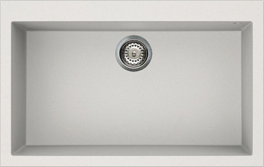 Elleci Quadra 130 Granitek Ένθετος 79x50cm Bianco Titano