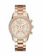 Michael Kors Ritz Γυναικείο Ρολόι 37mm Χρονογράφος Μπαταρίας με Ροζ Χρυσό Μεταλλικό Μπρασελέ