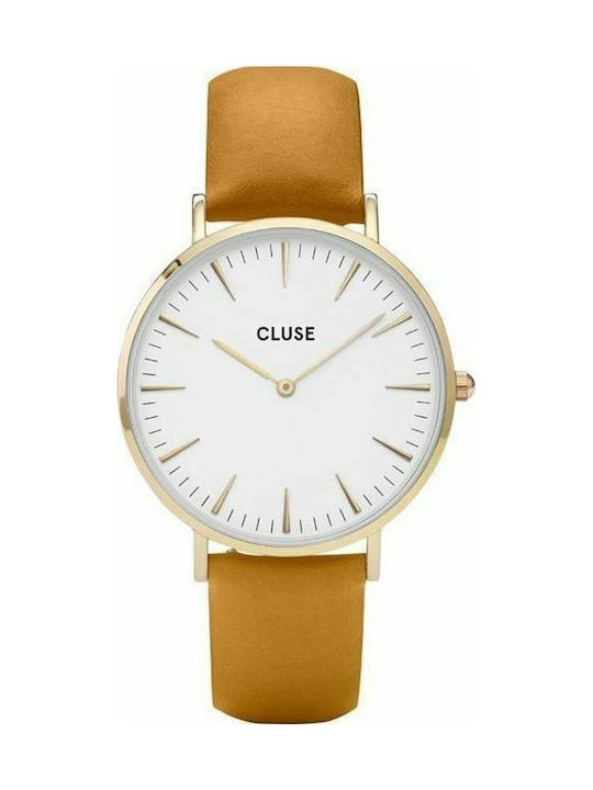 Cluse La Boheme Watch with White Leather Strap