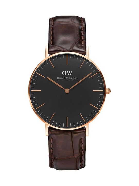 Daniel Wellington Classic York Ρολόι Μπαταρίας με Δερμάτινο Λουράκι