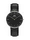 Daniel Wellington Classic Sheffield Watch Battery with Black Leather Strap