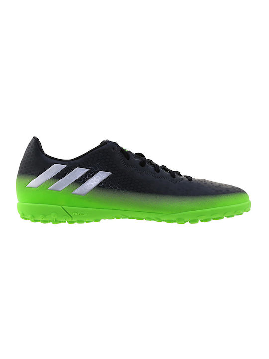Adidas Messi 16.4 TF Χαμηλά Ποδοσφαιρικά Παπούτσια με Σχάρα Dark Grey / Silver Metallic / Solar Green