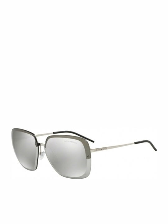 Emporio Armani Women's Sunglasses with Silver Metal Frame and Silver Mirror Lens EA2045 30156G