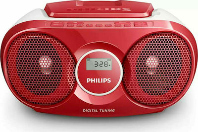 Philips Φορητό Ηχοσύστημα AZ215 mit CD-Spieler / Radio in Rot Farbe