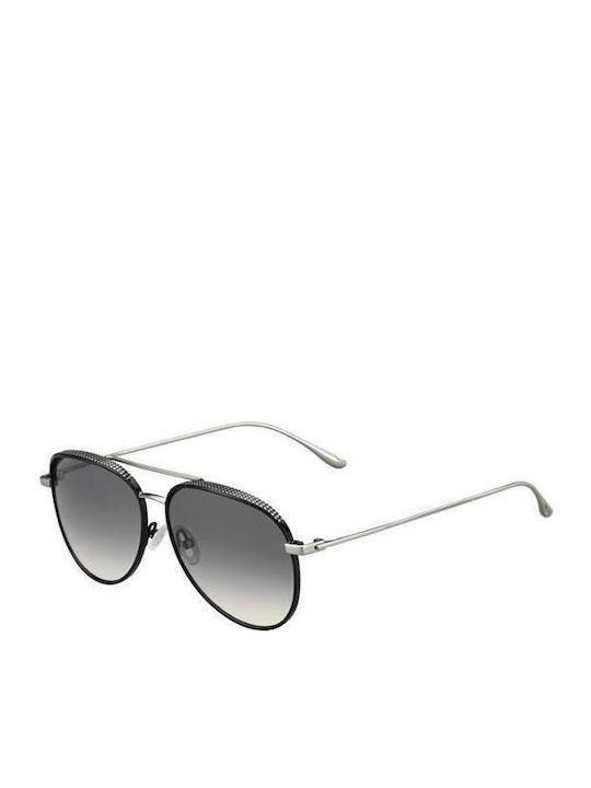 Jimmy Choo Women's Sunglasses with Blue Metallic Frame and Black Lenses
