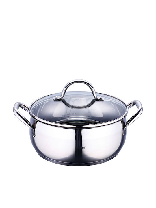 Bergner Gourmet Deep Stainless Steel Pot 4.5lt / 24cm BG-6530