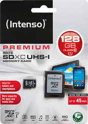 Intenso Premium microSDXC 128GB Class 10 U1 UHS-I with Adapter