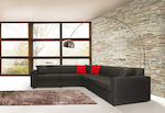 8013 Corner Fabric Sofa with Right Corner Black 280x240cm