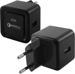 Ksix Charger Without Cable with USB-A Port Quick Charge 3.0 Black ( BXCDUSB1Q3)