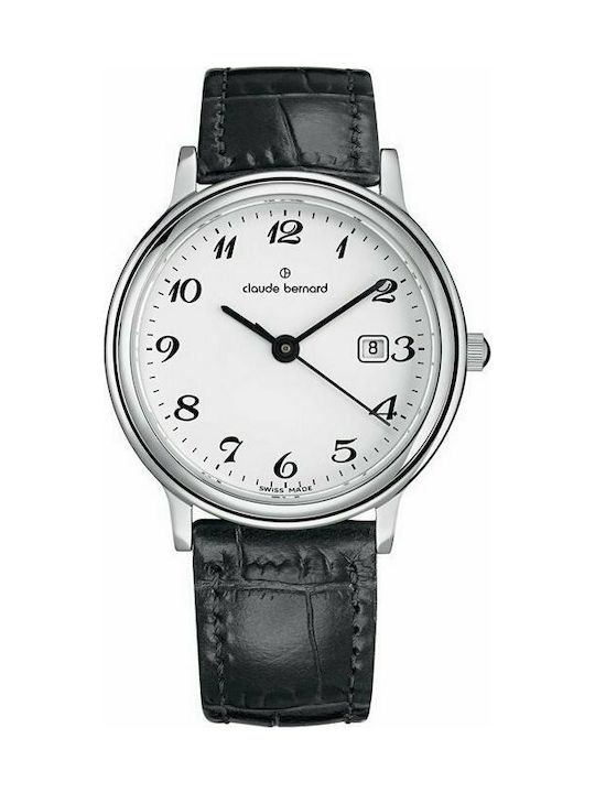 Claude Bernard Sophisticated Classics Ceas cu Negru Curea de Piele