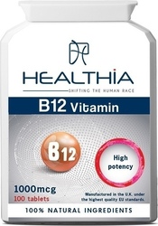 Healthia Β12 Vitamin Vitamin 1000mcg 100 Registerkarten