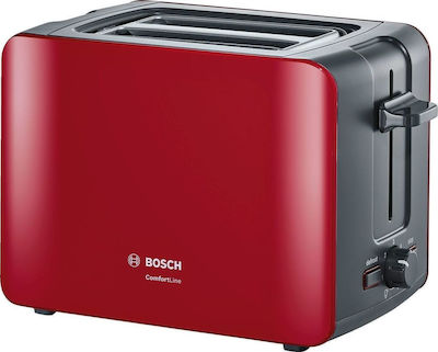 Bosch Comfortline Тостер 2 слота 1090W Червен