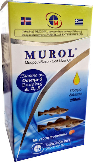 Medichrom Murol Cod Liver Oil Suitable for Children 250ml with Orange Flavour