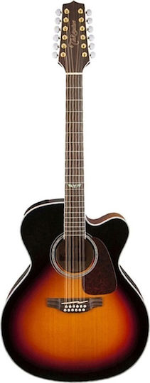 Takamine Semi-Akustik Gitarre GJ72CE-12BSB Jumbo Ausschnitt Braun / Sunburst