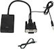 Μετατροπέας 3.5mm / VGA male σε HDMI female 1τμχ PC-0351