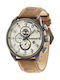 Timberland Henniker II Ανδρικό Ρολόι 46mm Χρονογράφος Μπαταρίας με Καφέ Δερμάτινο Λουράκι