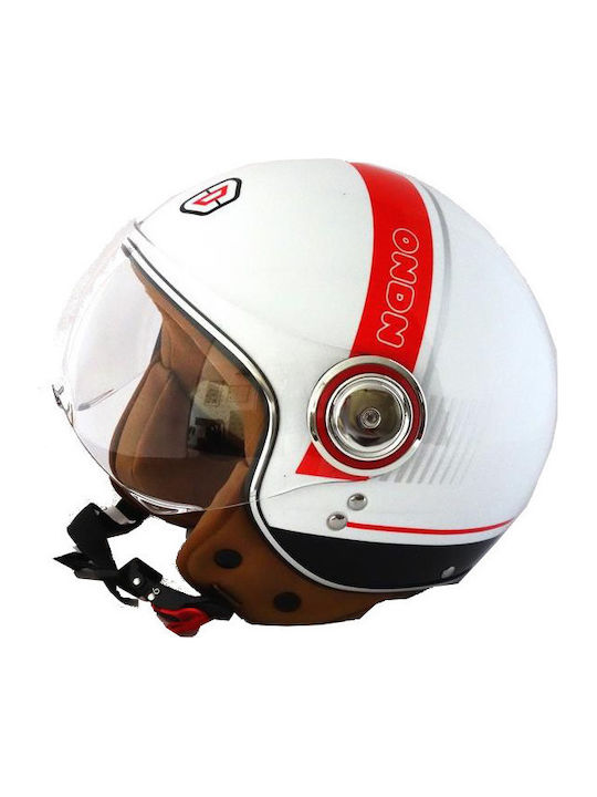 Beon B-110B Jet Helmet White/Red