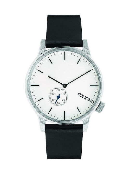 Komono Γυναικείο Ρολόι 41mm Μπαταρίας με Μαύρο Δερμάτινο Λουράκι