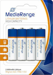 MediaRange Lithium-Batterien AA 1,5V 4er Pack