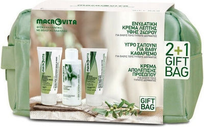 Macrovita Skin Care Set for Moisturizing with Face Scrub , Face Cream , Face Cleanser & Toiletry Bag