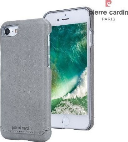 Pierre Cardin Umschlag Rückseite Leder Gray (iPhone SE 2022/2020/8/7)