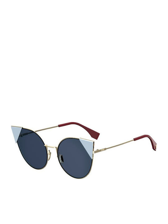 Fendi Damen Sonnenbrille mit Gold Metall Gestell