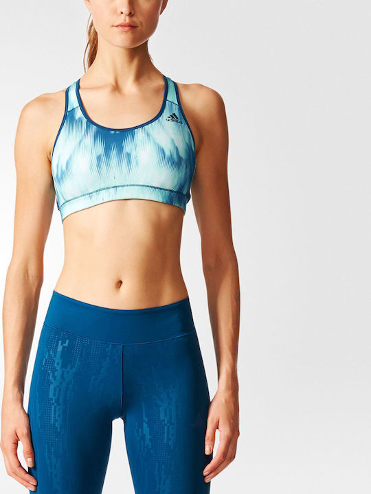 adidas Racerback Printed Bra Γυναικείο Αθλητικό Μπουστάκι Γαλάζιο