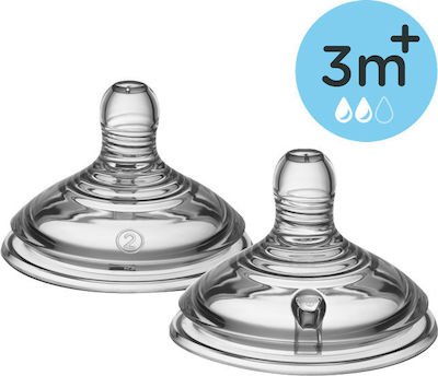 Tommee Tippee Silicone Baby Bottle Teats Medium Flow for 3+ months 2pcs