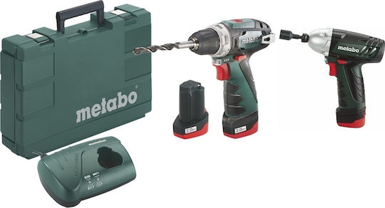 Metabo Combo Set BS & SSD Li-Power 3x2.0Ah Σετ Δραπανοκατσάβιδο & Μπουλονόκλειδο 10.8V με 3 Μπαταρίες 2Ah και Θήκη