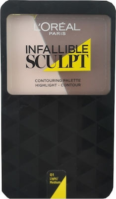 L'Oreal Paris Infallible Sculpt Παλέτα Contouring 01 Light - Medium 10gr