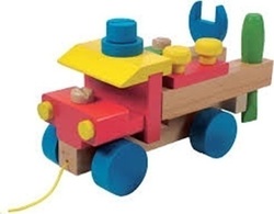 Woody Toys Slide Toy Φορτηγό με Εργαλεία made of Wood