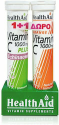 Health Aid Vitamin C 1000mg Plus Echinacea Vitamina pentru Energie & Întărirea Sistemului Imunitar 1000mg Portocaliu 40 file de ef