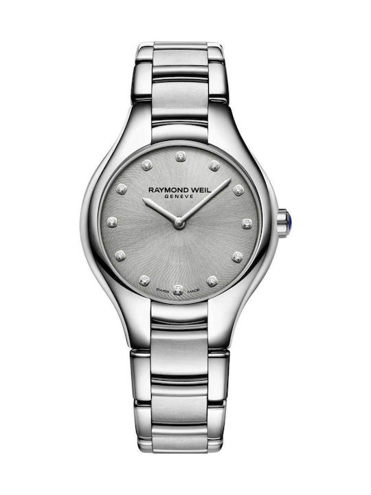 Raymond Weil Noemia Γυναικείο Ρολόι Μπαταρίας με Ασημί Μεταλλικό Μπρασελέ