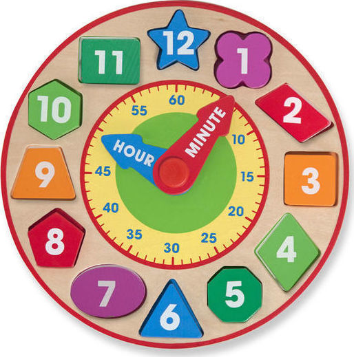 Shape Sorting Clock 12pcs (8593) Melissa & Doug Skroutz.gr