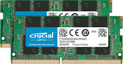 Crucial 32GB DDR4 RAM με 2 Modules (2x16GB) και Ταχύτητα 2400 για Laptop