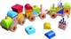Tooky Toys Bauklötze Zug Stapelspiel Hölzernes für 1,5+ Jahre 26 Stück