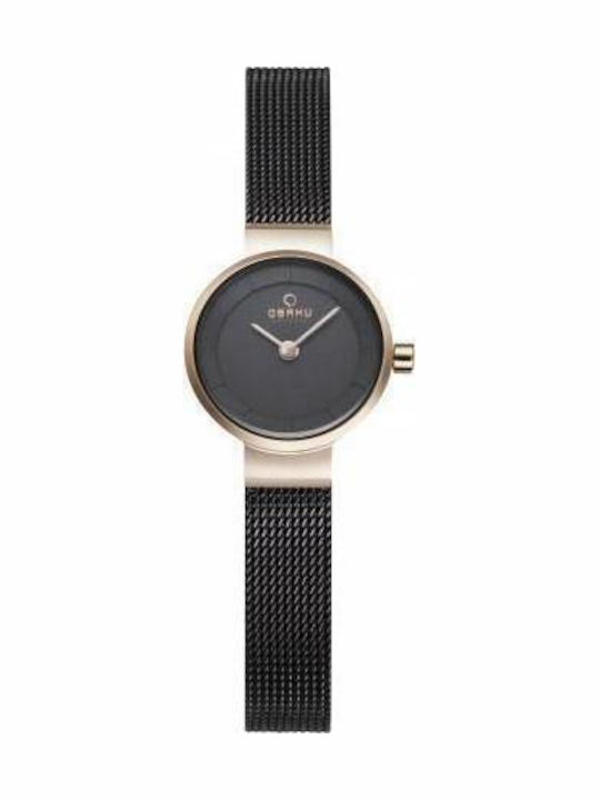 Obaku Γυναικείο Ρολόι 30mm Μπαταρίας με Μαύρο Μεταλλικό Μπρασελέ