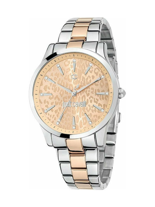 Just Cavalli Just Linear Uhr mit Silber Metallarmband