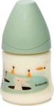 Suavinex Plastic Bottle Happy Bunny with Silicone Nipple for 0+, 0+ m, months Green 150ml