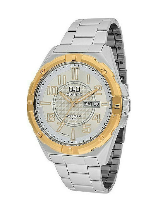 Q&Q Watch Battery with Silver Metal Bracelet A188J404Y