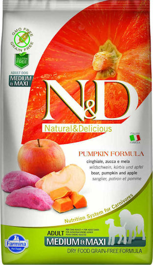 Farmina N&D Pumpkin Medium & Maxi 2.5kg Dry Food Grain-Free for Adult Medium & Large Breed Dogs with Pork