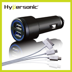 Hypersonic Car Charger 3IN1 USB Charger Kit