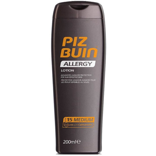 Piz Buin Лосион За Чувствителна Кожа Водоустойчив Слънцезащитен Крем За Тяло SPF15 200мл