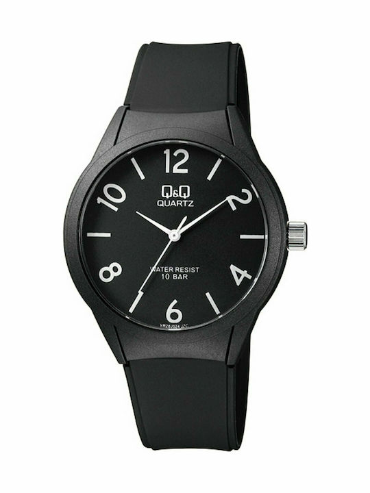 Q&Q Men's Watch 40mm Battery with Black Rubber ...