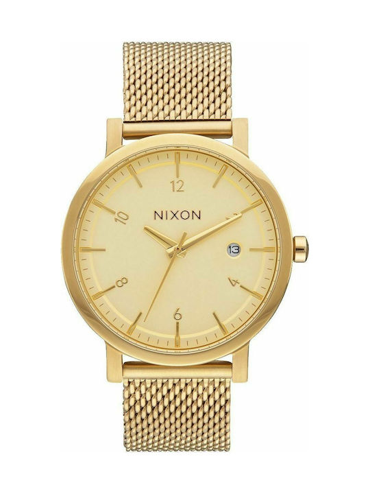 Nixon Rollo 38SS Uhr Batterie mit Gold Metallarmband