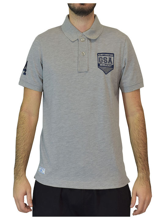 Heritage Polo Short Sleeve Gray Men's Blouse