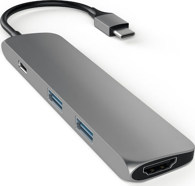 Satechi USB-C Stație de andocare cu HDMI 4K PD Gri (ST-CMAM)