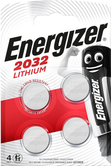 Energizer Lithium Watch Battery CR2032 3V 4pcs
