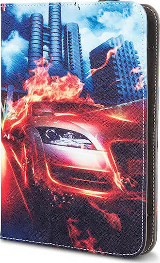 Husă Universală Burning Car 9-10" Flip Cover Durabilă Multicoloră (Universal 9-10")